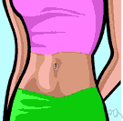 midriff - the middle area of the human torso (usually in front)