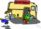 bookmobile - a van with shelves of books