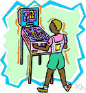 pinball - a game played on a sloping board