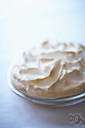 meringue - sweet topping especially for pies made of beaten egg whites and sugar