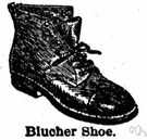 Blücher - a high shoe with laces over the tongue