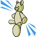 teddy bear - plaything consisting of a child's toy bear (usually plush and stuffed with soft materials)