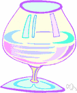 brandy glass - a globular glass with a small top