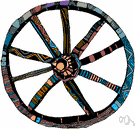 Wagon wheel - a wheel of a wagon