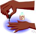 nail polish - a cosmetic lacquer that dries quickly and that is applied to the nails to color them or make them shiny