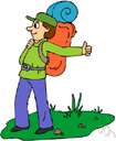 hitchhiker - a person who travels by getting free rides from passing vehicles