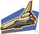 space shuttle - a reusable spacecraft with wings for a controlled descent through the Earth's atmosphere