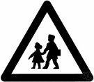 school crossing - a pedestrian crossing where school children cross a street on the way to school