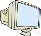 computer display - a screen used to display the output of a computer to the user