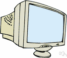 computer screen - a screen used to display the output of a computer to the user