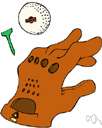 golf glove - a glove worn by golfers to give a firm grip on the handle of the golf club