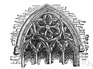 tracery - decoration consisting of an open pattern of interlacing ribs