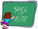 spelling - forming words with letters according to the principles underlying accepted usage