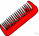 comb - a flat device with narrow pointed teeth on one edge