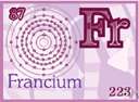 francium - a radioactive element of the alkali-metal group discovered as a disintegration product of actinium