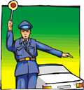 traffic cop - a policeman who controls the flow of automobile traffic