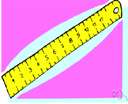 meterstick - a rule one meter long (usually marked off in centimeters and millimeters)