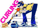 curling - a game played on ice in which heavy stones with handles are slid toward a target