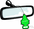 rearview mirror - car mirror that reflects the view out of the rear window