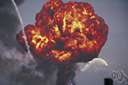 blast - an explosion (as of dynamite)