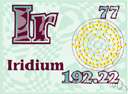 iridium - a heavy brittle metallic element of the platinum group