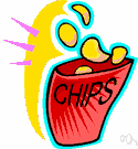 chip - a thin crisp slice of potato fried in deep fat