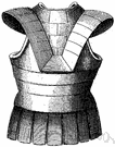 breastplate - armor plate that protects the chest