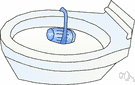 toilet bowl - the bowl of a toilet that can be flushed with water