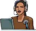 announcer - reads news, commercials on radio or television