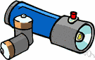flashlight battery - a small dry battery containing dry cells