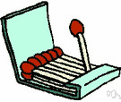 Lucifer - lighter consisting of a thin piece of wood or cardboard tipped with combustible chemical