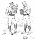 chest protector - protective garment consisting of a pad worn in baseball by catchers and by football players
