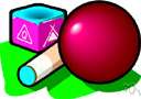 snooker - a form of pool played with 15 red balls and six balls of other colors and a cue ball