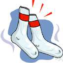 sock - hosiery consisting of a cloth covering for the foot