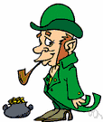 leprechaun - a mischievous elf in Irish folklore