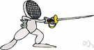 epee - a fencing sword similar to a foil but with a heavier blade