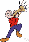 flugelhorn - a brass instrument resembling a cornet but with a wider bore