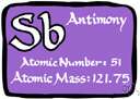 antimony - a metallic element having four allotropic forms