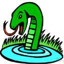 water snake - any of various mostly harmless snakes that live in or near water