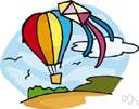 kite balloon - a barrage balloon with lobes at one end that keep it headed into the wind