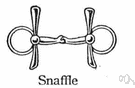 snaffle - a simple jointed bit for a horse