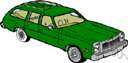 station wagon - a car that has a long body and rear door with space behind rear seat