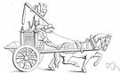 cab - small two-wheeled horse-drawn carriage