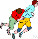 tackle - the person who plays that position on a football team