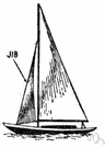 jib - any triangular fore-and-aft sail (set forward of the foremast)