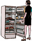 refrigerator - white goods in which food can be stored at low temperatures