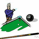 object ball - the billiard ball that is intended to be the first ball struck by the cue ball