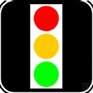 stoplight - a visual signal to control the flow of traffic at intersections