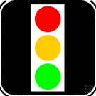 traffic light - a visual signal to control the flow of traffic at intersections