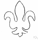 fleur-de-lis - (heraldry) charge consisting of a conventionalized representation of an iris